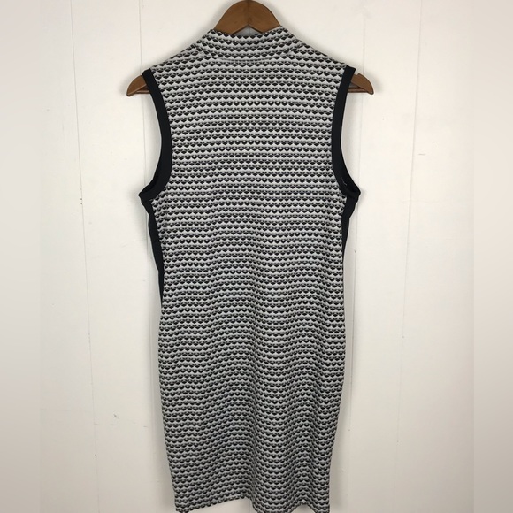 NWT Emerald 18 Golf Dress 1/4 Zip Mock Neck Sleeveless UPF 50 Black/White Size M - Picture 2 of 8